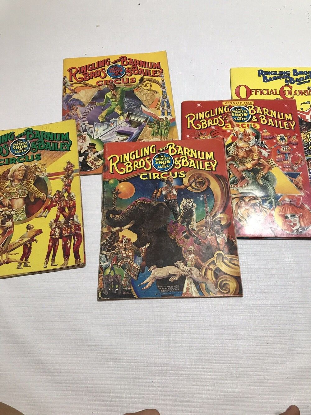 Ringling Brothers Barnum Bailey circus souvenir programs Lot of 4 & Coloring Boo